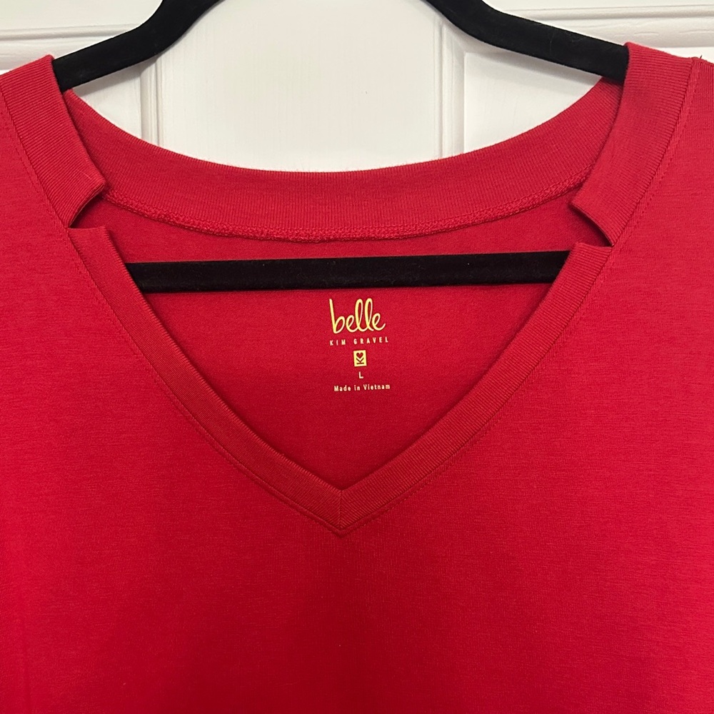 Belle by Kim Gravel Red Long Sleeve Top - Picture 3 of 6